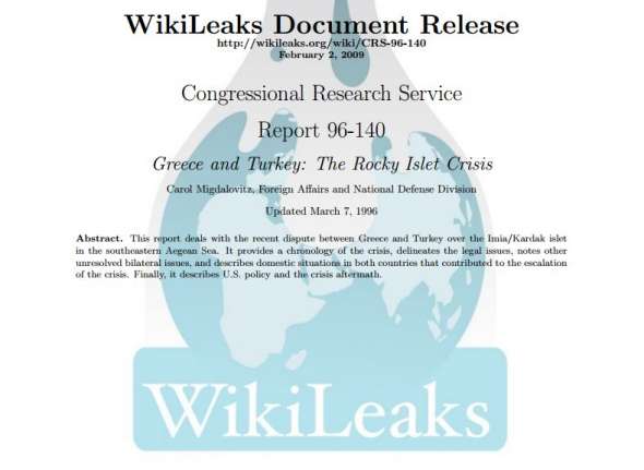 Τα αποκαλυπτικά έγγραφα των Wikileaks για τον ρόλο των ΗΠΑ στα Ίμια το 1996